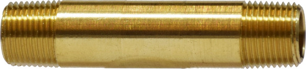 Midland Metal 28145 Long Nipple, 1/4 in MNPT x 1/4 in MNPT, 2 in, Brass