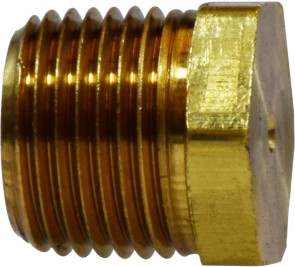 Midland Metal 28206S Solid Hex Head Plug, 1 in MNPTF, Brass