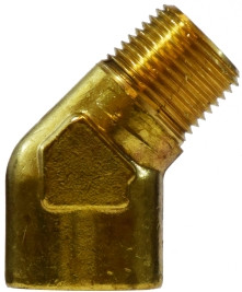 Midland Metal 28238 45 deg Street Elbow, 1/8 in MIP x 1/8 in FIP, Brass