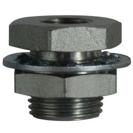 Midland Metal 28306 Bulkhead Coupling, 1/4 in FIP x 1/4 in FIP, Brass/Steel