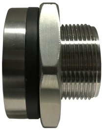 Midland Metal 63218 Bulkhead Fitting, 2 in NPT x 2 in NPT, Stainless Steel