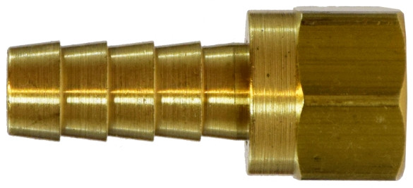 Midland Metal 32334 Swivel Adapter, 1/4 in Hose Barbed x 3/8 in 37 deg Female JIC Flared, Brass