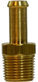 Midland Metal 32377 Connector, 1/4 in Hose Barbed x 1/4 in Male Pipe, Brass