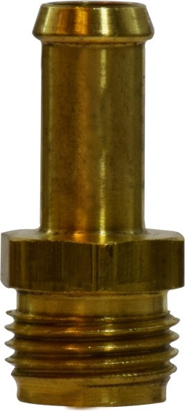 Midland Metal 38832 Connector, 5/16 in Hose Barbed x 3/8 in Male Inverted Flared, Brass