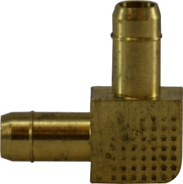 Midland Metal 21099 90 deg Single Barb Union Elbow, 1/2 in Barbed x 1/2 in Barbed, Brass