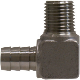 Midland Metal 32311SS 90 deg Elbow, 1/2 in Hose Barbed x 1/2 in Hose Barbed, Stainless Steel