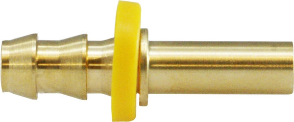 Midland Metal 30290 Straight Rigid Tube Adapter, 1/4 in Push-On Hose Barbed x 3/16 in Tube, Brass