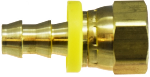 Midland Metal 30346 Adapter, 1/2 in Push-On Hose Barbed x 1/2 in FNPSM Ball Seat Swivel, Brass