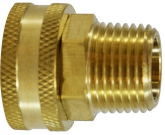 Midland Metal 30183 Straight Swivel Adapter, 3/4 in FGH x 1/2 in MNPTF, Brass