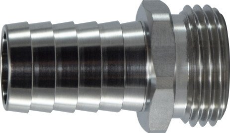 Midland Metal 30042SS Swivel Adapter, 3/4 in Hose Barbed x 3/4 in MGH, Stainless Steel