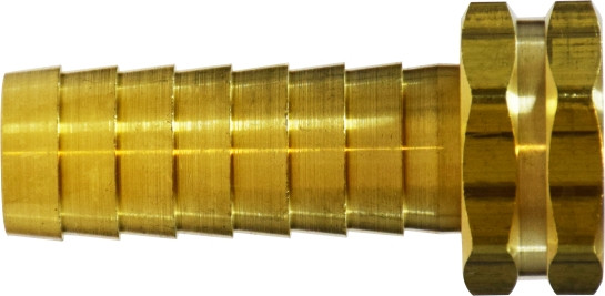 Midland Metal 30508 Straight Hex Swivel Adapter, 1 in Garden Hose Barbed x 1 in FGH, Brass
