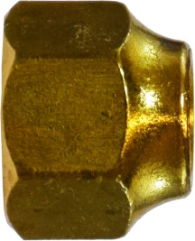 Midland Metal 10039 Hex Short Forged Nut, 1/4 in SAE 45 deg Flare, Brass