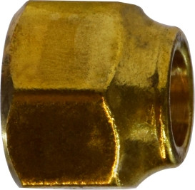 Midland Metal 10047 Extra Heavy Hex Short Forged Nut, 3/8 in SAE 45 deg Flare, Brass
