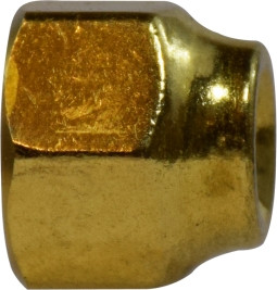 Midland Metal 10054 Hex Forged Reducing Nut, 1/2 x 3/8 in Female Flared, Brass