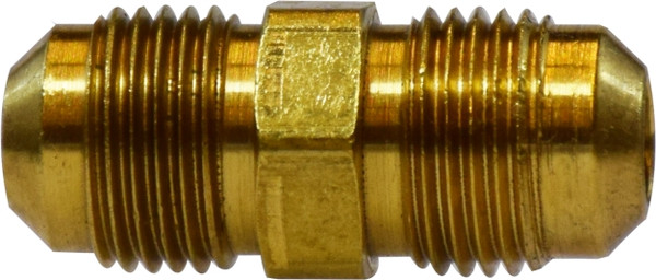 Midland Metal 10108L Light Pattern Union, 3/8 in SAE 45 deg Male Flare x 3/8 in SAE 45 deg Male Flare, Brass