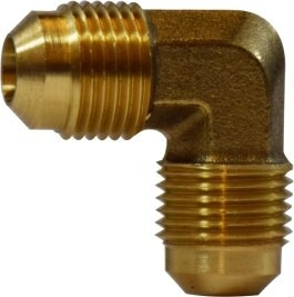 Midland Metal 10303L Male Elbow, SAE 45 Deg Flare, 5/8 x 1/2 Lp M Flare x Mip Elbow, Brass Fittings