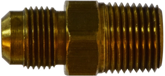 Midland Metal 35134 Adapter, 15/16 in SAE 45 deg Male Flared x 1/2 in MIP, Brass