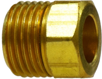 Midland Metal 12013 Hex Nut, 3/16 in Male Inverted Flared, Brass