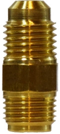 Midland Metal 12252 Adapter, 1/4 in Male SAE Flared x 1/4 in Male Inverted Flared, Brass