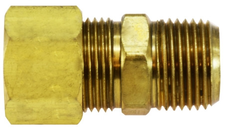 Midland Metal 18214 Drilled Through Tank Adapter, 1/2 in Tube OD x 1/2 in Male NPTF, Brass