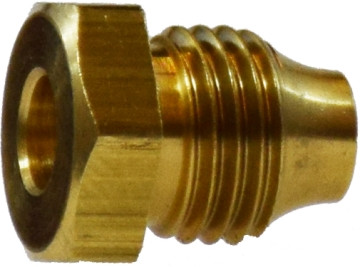 Midland Metal 16001 Double Compression Sleeve Hex Nut, 1/8 in Threaded, Brass