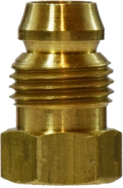 Midland Metal 16010 Double Compression Sleeve Break-Away Nut, 1/4 in Threaded, Brass