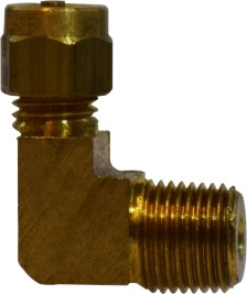 Midland Metal 38718 90 deg Elbow, 5/32 in Tube OD x 1/8 in MIP, Brass