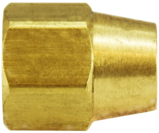 Midland Metal 24002 Long Hex Nut, 3/16 in Compression, Brass