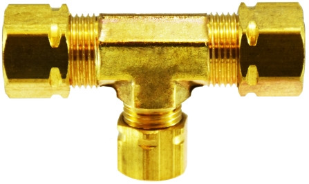 Midland Metal 26105 Captive Sleeve Tee with 26005 Sleeve Nut, 3/8 in Compression x 3/8 in Compression