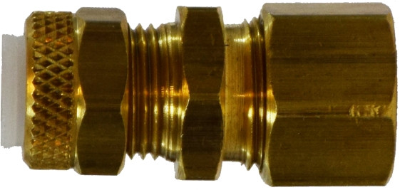 Midland Metal Poly-Flo 20237 Union, 3/8 in Tube OD x 3/8 in Compression, Brass