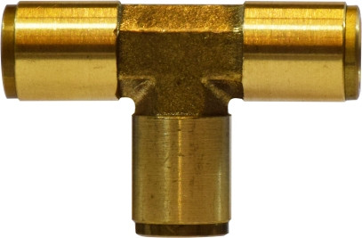 Midland Metal 20030 Union Tee, 1/2 in Push-In x 1/2 in Push-In x 1/2 in Push-In, Brass