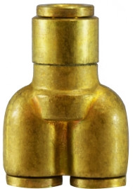 Midland Metal 20551 Union Wye, 5/32 in Push-In Tube x 5/32 in Push-In Tube x 5/32 in Push-In Tube, Brass