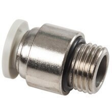 Midland Metal 20844N Internal Hex Straight Adapter, 1/4 in Tube OD x 1/4 in MPT, Brass, Nickel-Plated