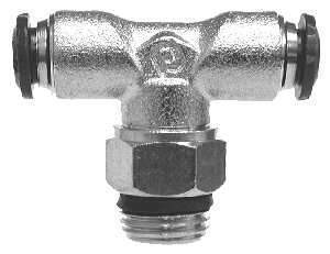 Midland Metal 20109N Swivel Branch Tee, 5/32 in Tube OD x 1/8 in MIP x 5/32 in Tube OD, Brass, Nickel-Plated
