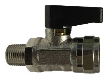 Midland Metal 46662 Mini Ball Valve, 3/8 in Nominal, MPT x FPT, 250 psi Pressure, Brass Body