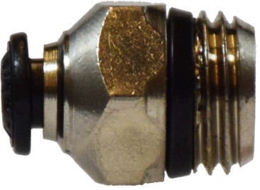 Midland Metal 20700N Straight Adapter, 5 mm Push-In x 1/8 in MIP, Brass, Nickel-Plated
