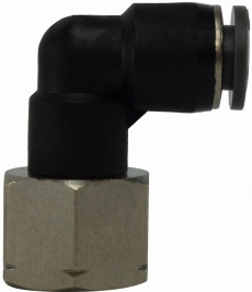 Midland Metal 20597C 90 deg Swivel Elbow, 1/2 in Push-In x 3/8 in FNPTF, Composite