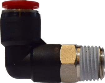 Midland Metal 20831C Swivel Branch Tee, 1/4 in Push-In Tube x #10-32 MNPT x 1/4 in Push-In Tube, Composite