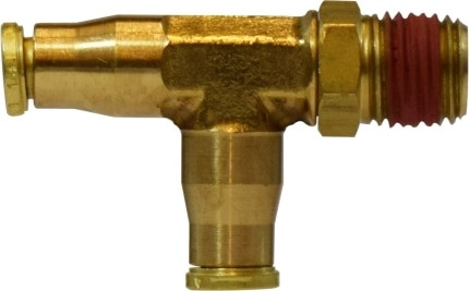 Midland Metal 20835C Swivel Run Tee, 5/32 in Push-In Tube x #10-32 MNPT x 5/32 in Push-In Tube, Composite
