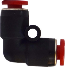 Midland Metal 20808 90 deg Union Elbow, 12 mm Push-In Tube x 12 mm Push-In Tube, Composite