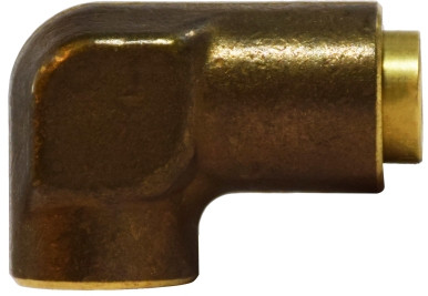 Midland Metal 700402 90 deg Elbow, 1/4 in Tube OD x 1/8 in FNPTF, Brass