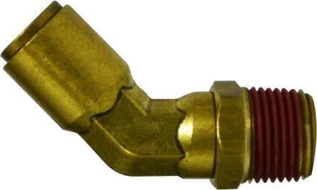 Midland Metal 540604S 45 deg Swivel Elbow, 3/8 in Tube OD x 1/4 in MPT, Brass