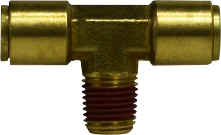 Midland Metal 720808 Branch Tee, 1/2 in Push-In x 1/2 in MIP x 1/2 in Push-In, Brass