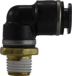 Midland Metal 695322SC 90 deg Elbow, 5/32 in Push-In x 1/8 in MIP, Composite