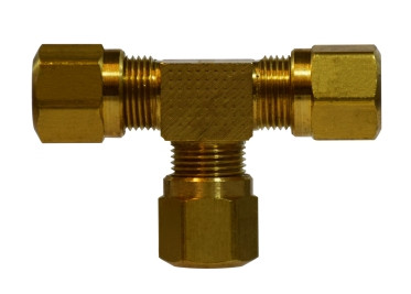 Midland Metal 38046 Tee, 1/2 in Tube OD x 1/2 in Tube OD x 1/2 in Tube OD, Brass