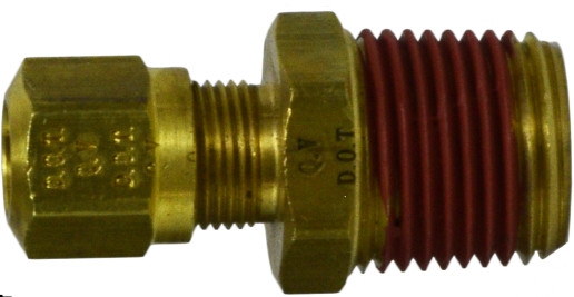 Midland Metal 38079 Adapter, 3/8 in Tube OD x 1/2 in Male NPTF, Brass