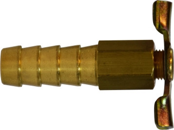 Midland Metal 46076 Drain Cock with Long Internal Seat, 3/8 in Nominal Pipe, Hose Barbed, Brass Body