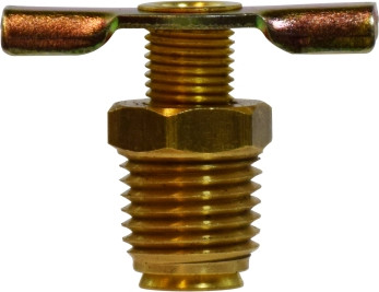 Midland Metal 46087 Drain Cock with External Seat, 3/8 in Nominal Pipe, MIP, Brass Body