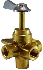 Midland Metal 46255 Ground Plug Shutoff Cock with Click, 1/4 in Nominal Pipe, FIP Connection, Brass Body