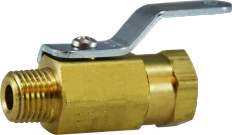 Midland Metal 46903 Miniature Ball Valve, 1/4 in Nominal, MPT x FPT, 1000 psi WOG Pressure, Brass Body